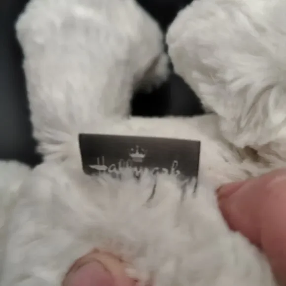 Hallmark Basil the Bear White Tan Teddy Plaid Bow Tie Plush Toy 13" - Picture 8 of 12